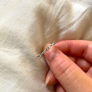 Size 4.25 diamond pave white gold band